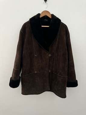 J. Percy for Marvin Richards Brown genuine leather Suede Coat Size M